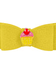 Embroidered Cupcake Hair Bow