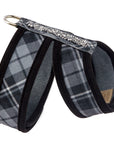 Scotty Plaid Crystal Rocks Tinkie Harness with Black Trim