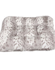 Soft Platinum Snow Leopard Square Bed