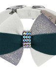 Game Day Glam Emerald Pinwheel Bow Collar