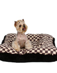 Windsor Check Square Bed with Black Shag