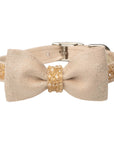 Gold Puparoxy Champagne Glitzerati Bow Tie 1/2" Collar