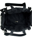 Black Double Nouveau Bow Luxury Carrier with Fringe