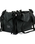 Black Double Nouveau Bow Luxury Carrier with Fringe