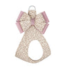 Baby Cheetah & Rosewood Double Nouveau Bow Step In Harness from Susan Lanci Designs - front view