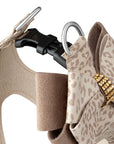 Baby Cheetah with Gold Giltmore Double Nouveau Bow Step In Harness
