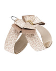 Baby Cheetah with Gold Giltmore Double Nouveau Bow Tinkie Harness