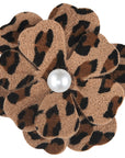 Cheetah Pearl 2 Layer Tinkies Garden Flower Hair Bow
