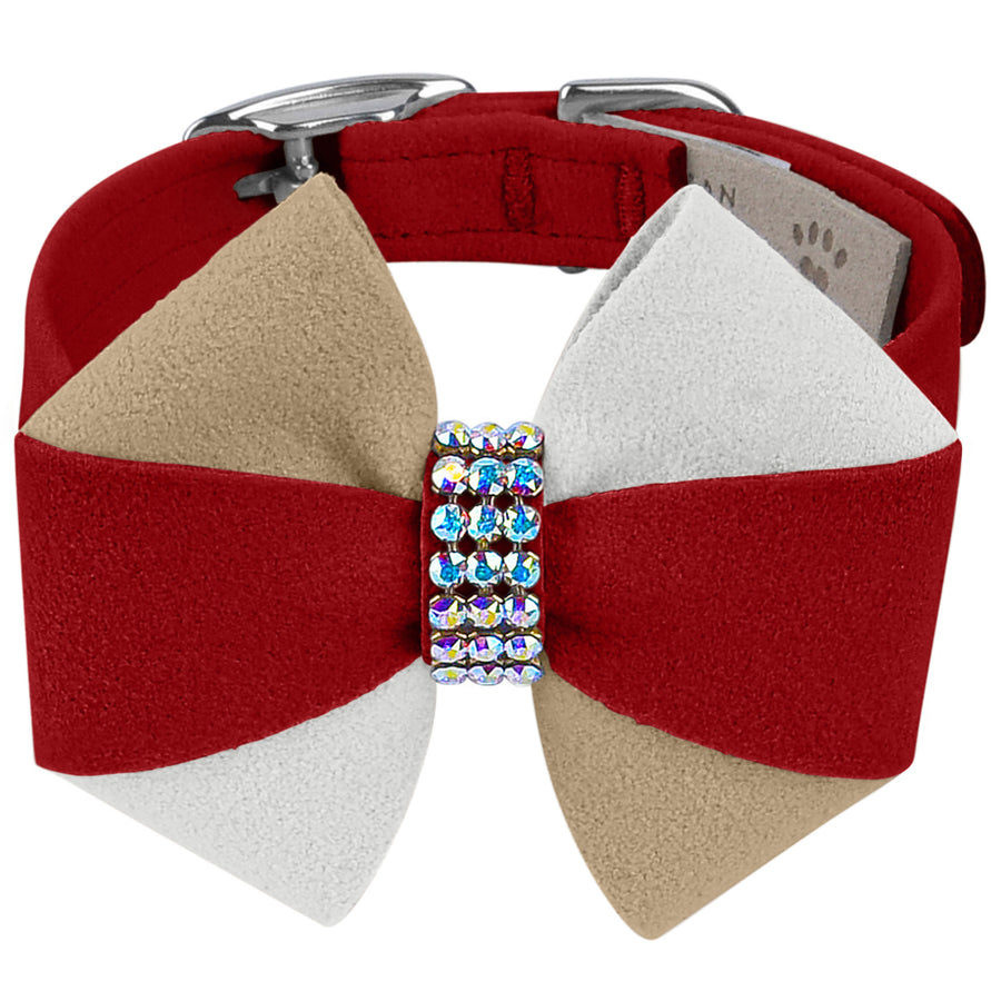 Game Day Glam Red & Doe Pinwheel Bow Collar