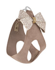 Baby Cheetah with Gold Giltmore Nouveau Bow Step In Harness