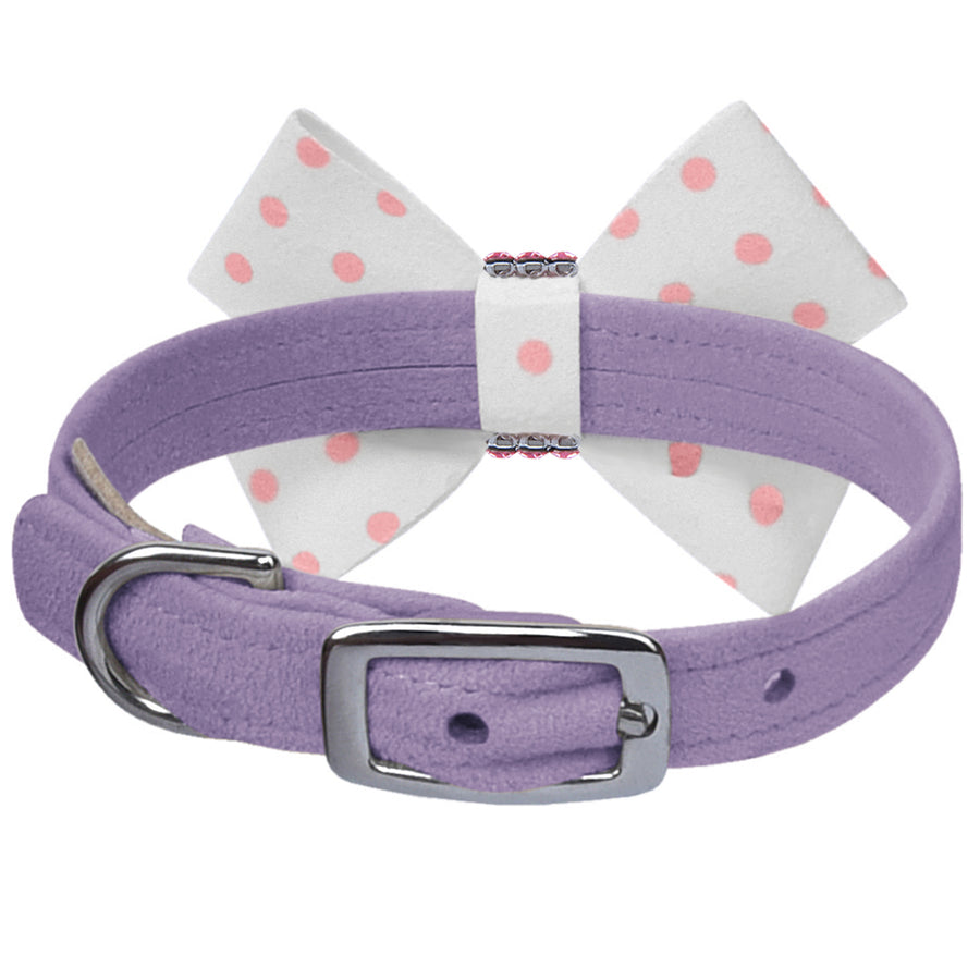 Polka Dot Nouveau Bow With Pink Giltmore Collar