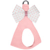 Polka Dot Nouveau Bow Step In Harness with Pink Giltmore from Susan Lanci Designs - front view
