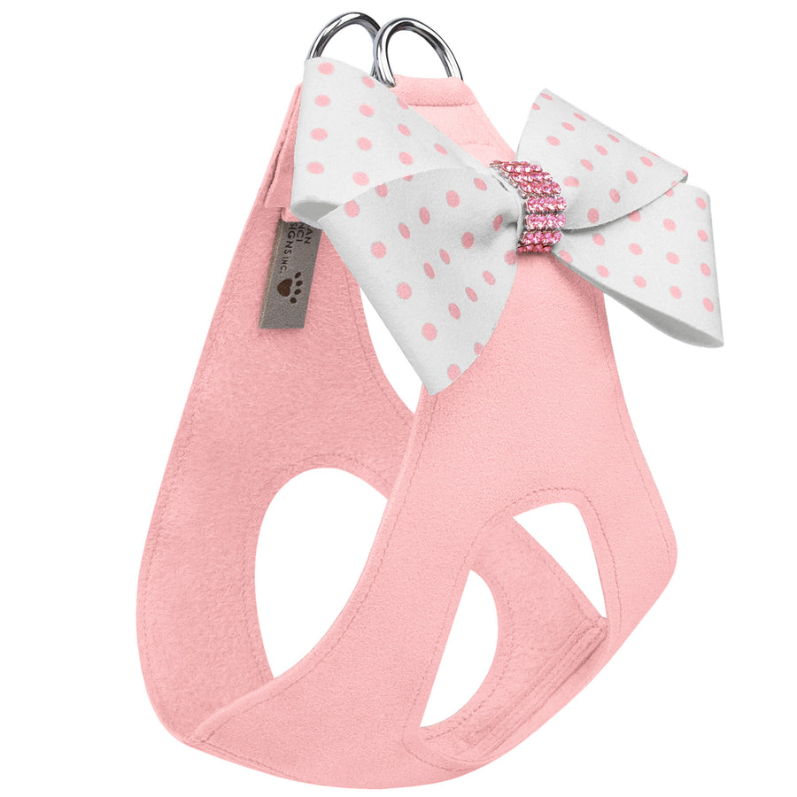 Polka Dot Nouveau Bow Step In Harness with Pink Giltmore