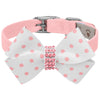 Polka Dot Nouveau Bow With Pink Giltmore Collar
