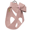 Rosewood Nouveau Bow with Pink Giltmore Step In Harness from Susan Lanci Designs - front view