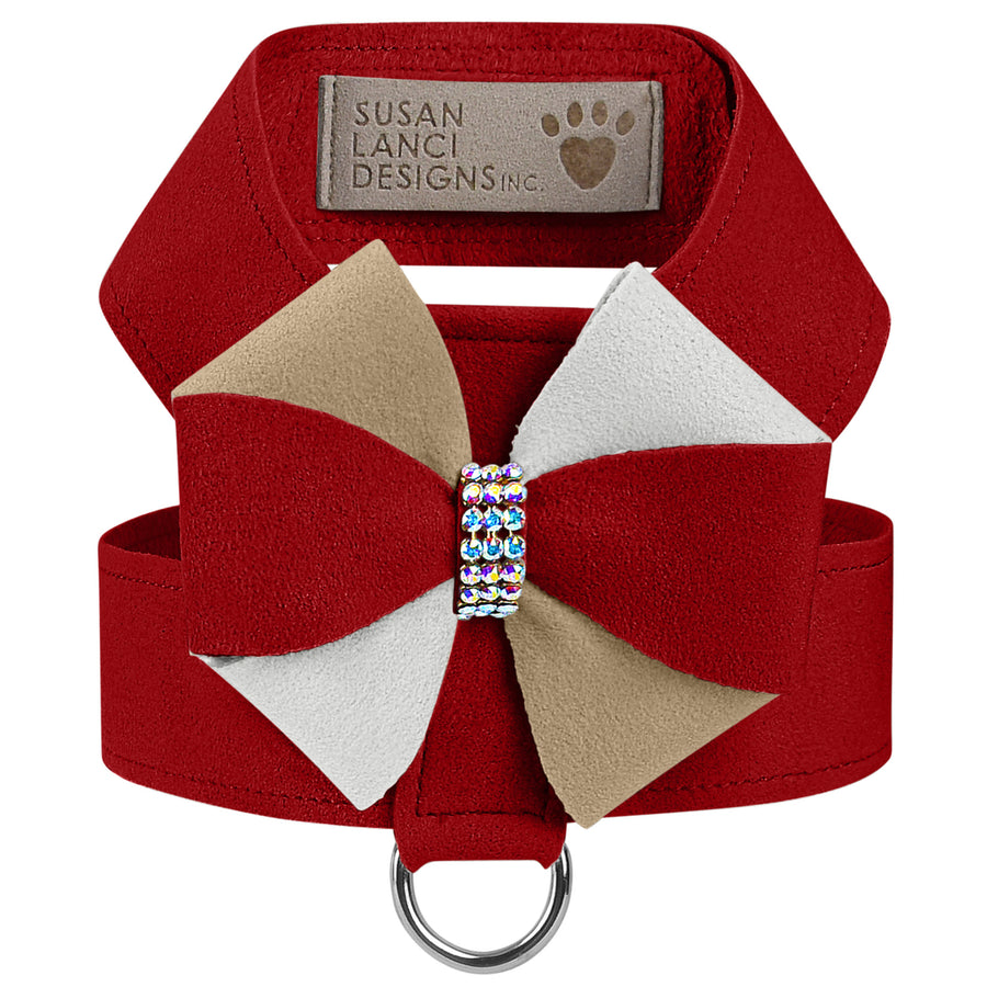 Game Day Glam Red & Sahara Pinwheel Bow Tinkie Harness