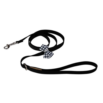 Black & White Houndstooth Nouveau Bow Leash