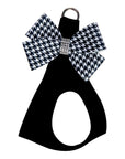 Black & White Houndstooth Nouveau Bow Step In Harness