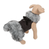 Velvet Bow Black Tip Silver Fox Fur Coat