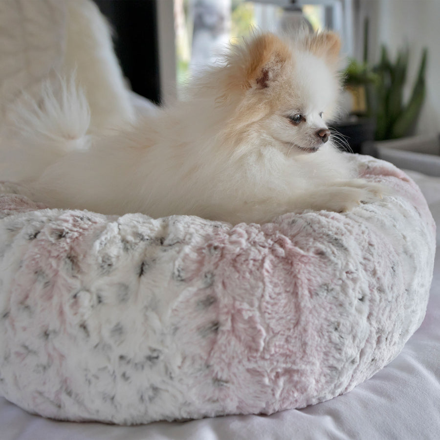 Pink Soft Snow Leopard Bed