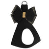 Black Glitzerati Double Nouveau Bow Step In Harness by Susan Lanci Designs - black front view 