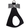 Houndstooth Big Bow Step In Harness by Susan Lanci Designs - front view 