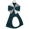 Game Day Glam Emerald Pinwheel Bow Step In Harness by Susan Lanci Designs - front view.