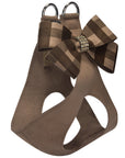 Fawn Gingham Nouveau Bow with Gold Giltmore Step In Harness