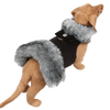 Big Bow Black Tip Silver Fox Fur Coat