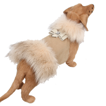 Doe Big Bow Ivory Fox Fur Coat