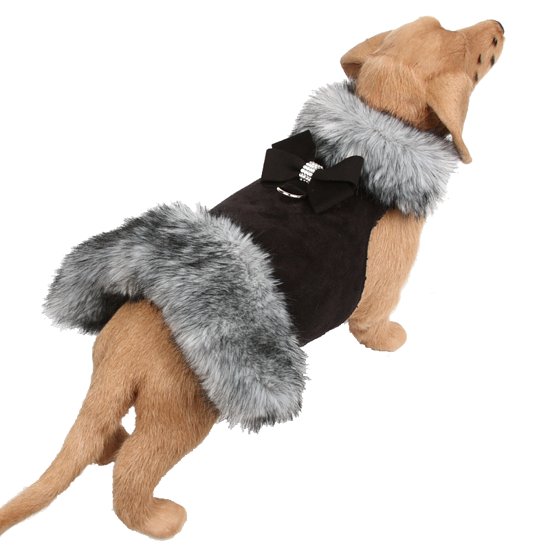 Nouveau Bow Black Tip Silver Fox Fur Coat
