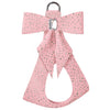 Silver Stardust Tail Bow Step In Harness-Pretty Pastels by Susan Lanci Designs - Puppy Pink front view