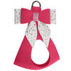 Pink is Love Double Tail Bow Step In Harness by Susan Lanci Designs - front view