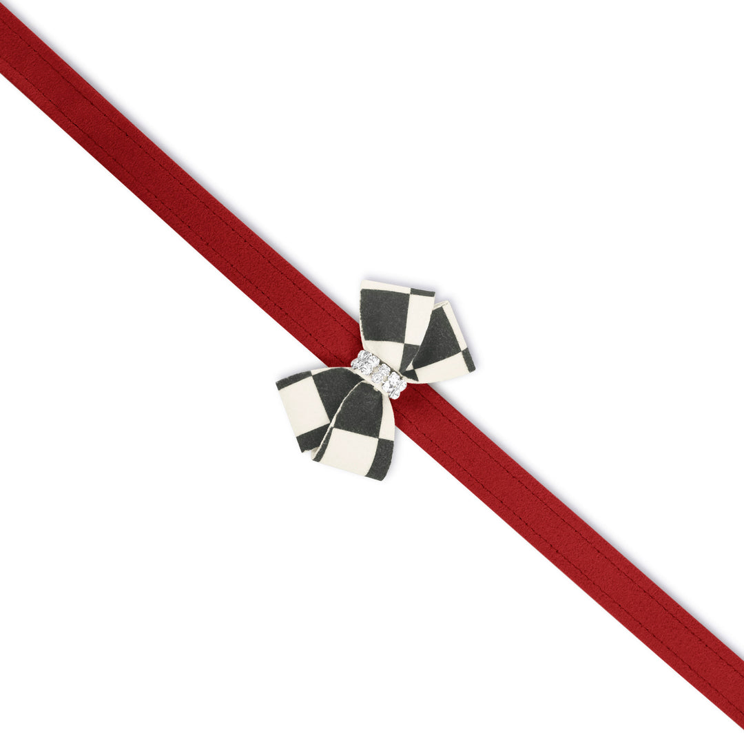 Cuddle Carrier Windsor Check with Nouveau Bow in Red
