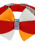 Game Day Glam Red Pepper Pinwheel Bow Collar