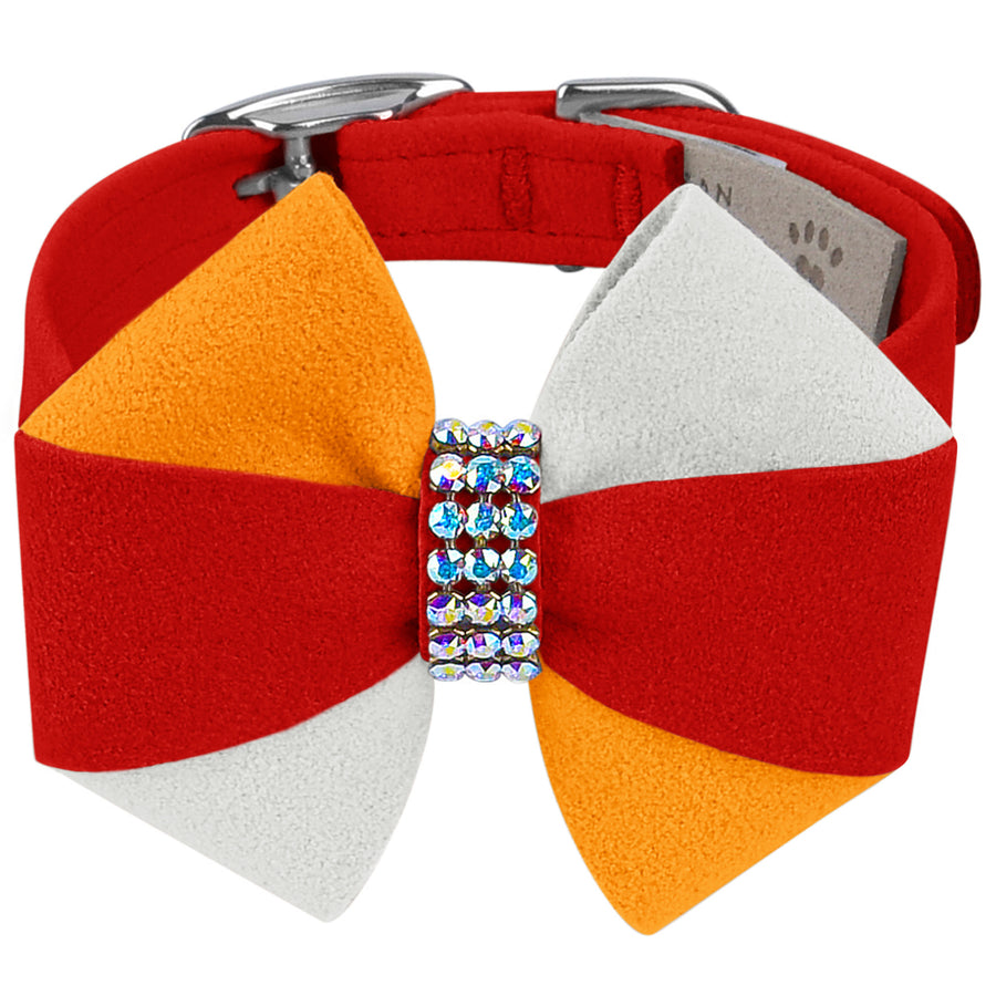 Game Day Glam Red Pepper Pinwheel Bow Collar