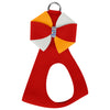 Game Day Glam Red Pepper Pinwheel Bow Step In Harness by Susan Lanci Designs - front view.
