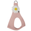 Crystallized Large Daisy Flower Step In Harness by Susan Lanci Designs - rosewood front view