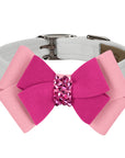 Pink is Love Double Nouveau Bow 1/2" Collar