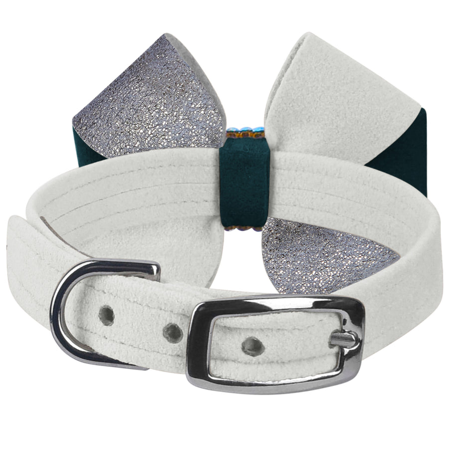 Game Day Glam Emerald Pinwheel Bow Collar