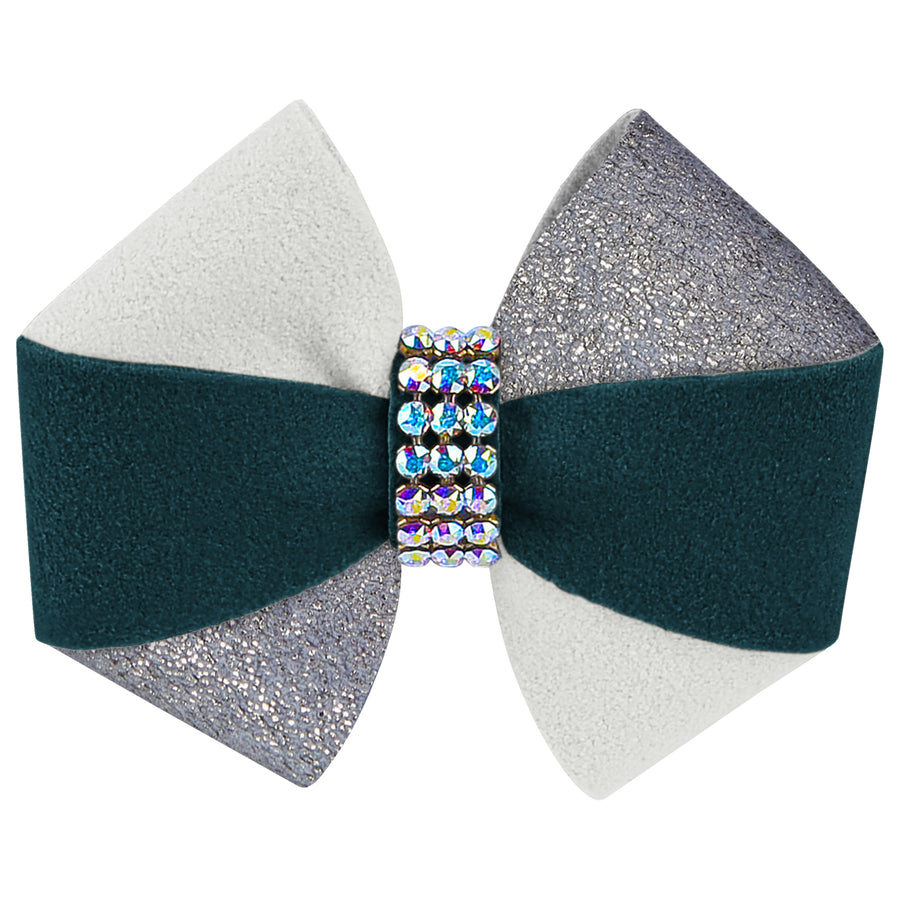 Game Day Glam Emerald Pinwheel Bow Hair Bow
