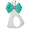 Bimini Blue Nouveau Bow with Aurora Borealis Giltmore Step In Harness by Susan Lanci Designs - front view 